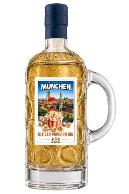Krugmeister Glitzer Popcorn Gin 0,5 Liter München Edition